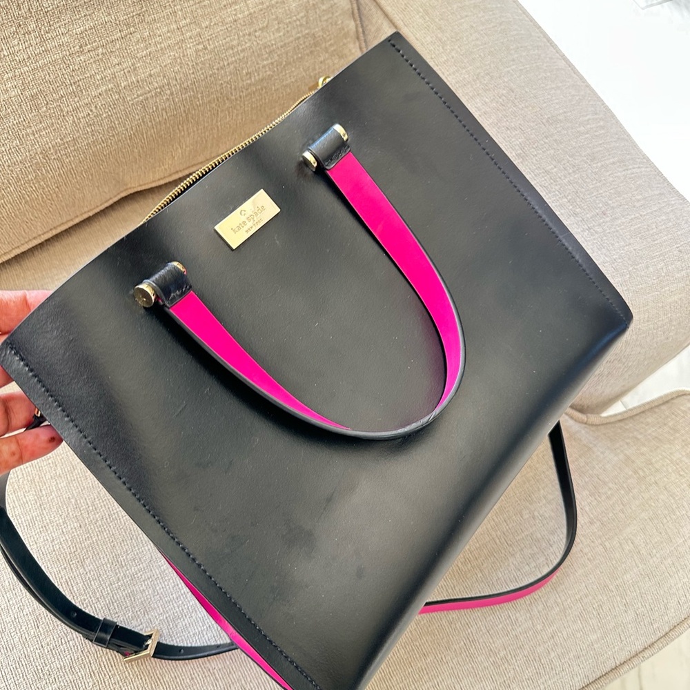 Kate Spade Black Tote with Pink Accents